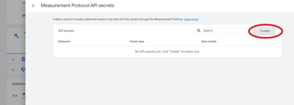 Create Measurement Protocol API Secret